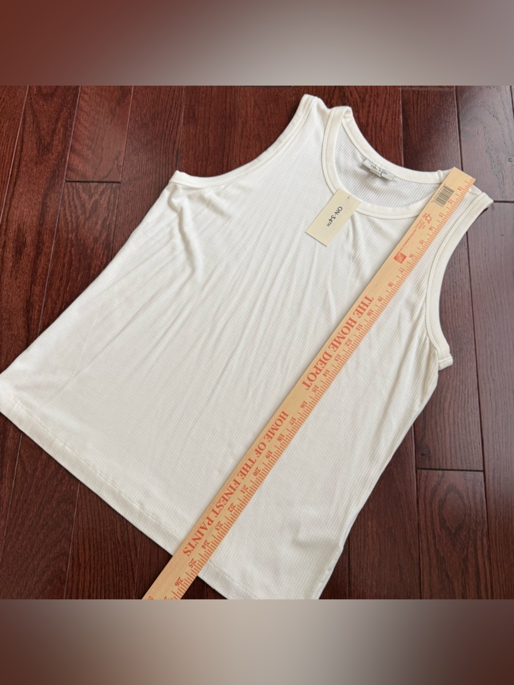 ON 34th White Basic Ribbed Sleeveless Relaxed Fit Tank Top Women’s Size XXL NWT - Picture 5 of 8
